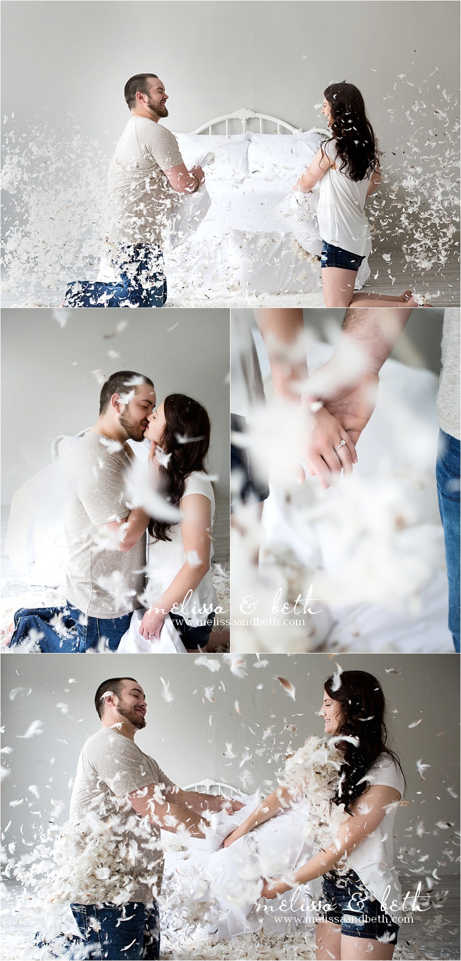 Pillow Fight Studio Engagement Portraits